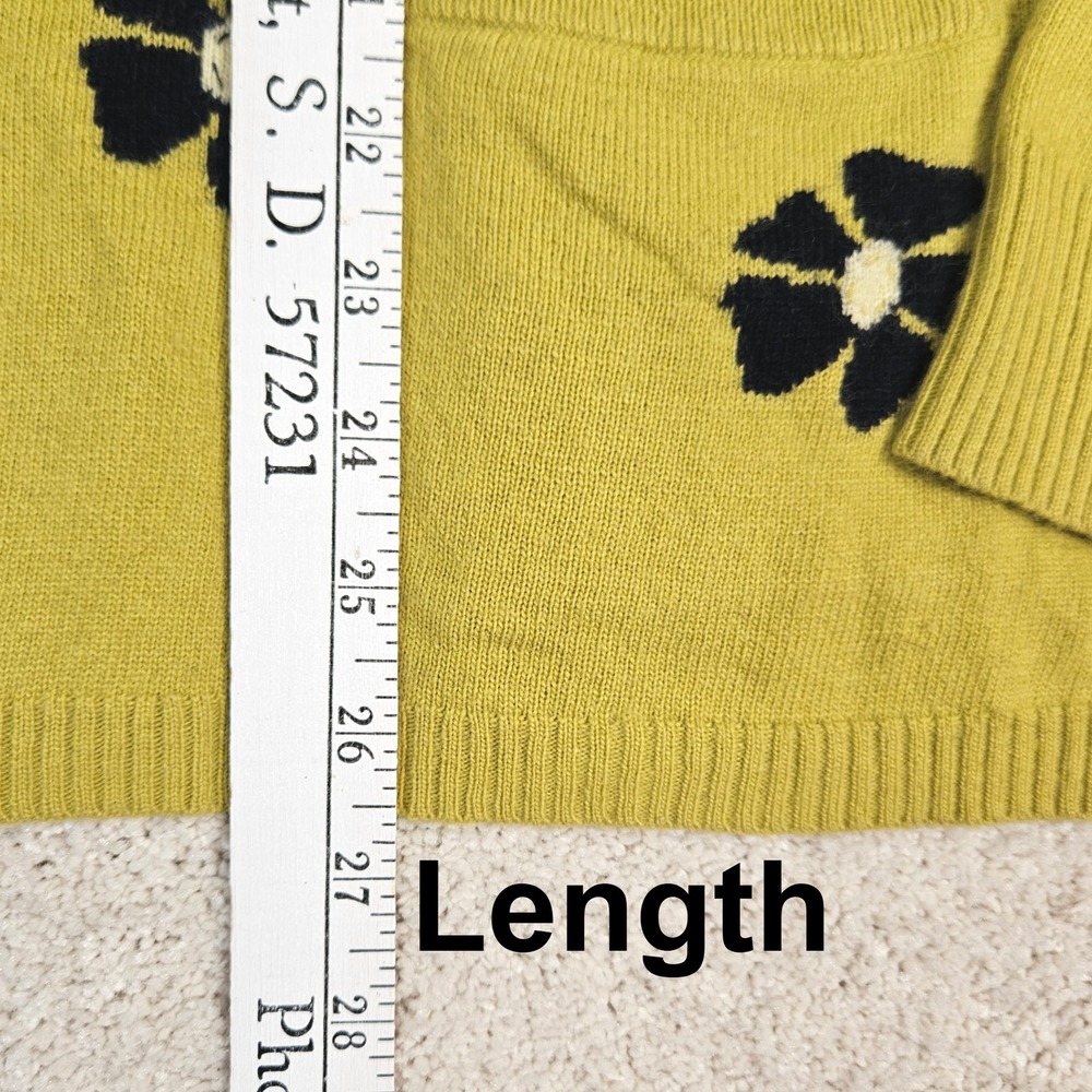 Anthropologie Field Flower by Wendi Reed Cardigan Size M Floral Intarsia Angora - Picture 7 of 7